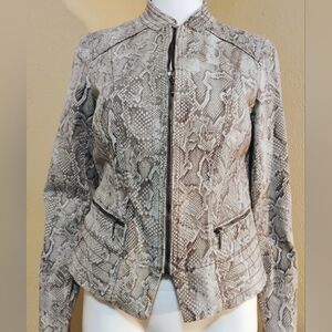 WHBM Snake Print Cropped Jacket